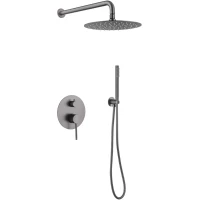 Душевой комплект Abber Emotion AF8818NG 250 мм, со смесителем, никель