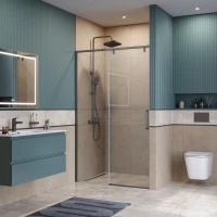 Душевая дверь BelBagno Soft Close SOFT_CLOSE-1-BF-1-120-C-GM 120 см, профиль оружейная сталь матовый, стекло прозрачное