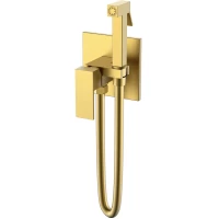 Гигиенический душ Boheme Qubic 477-MG со смесителем, золотой матовый