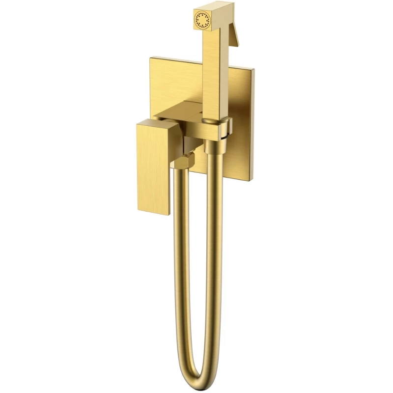Гигиенический душ Boheme Qubic 477-MG со смесителем, золотой матовый