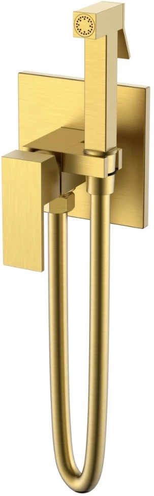 Гигиенический душ Boheme Qubic 477-MG со смесителем, золотой матовый душевая система 300 мм boheme qubic 478 g