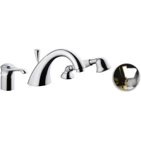 Смеситель на борт ванны Emmevi Tiffany 60120/CO с душевым гарнитуром, хром/золотой