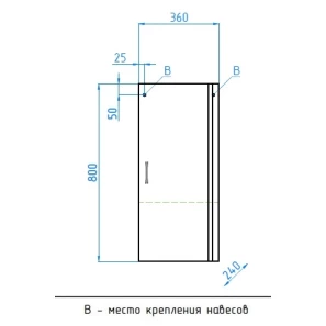 Изображение товара шкаф одностворчатый подвесной 36x80 см белый глянец style line лс-00000197