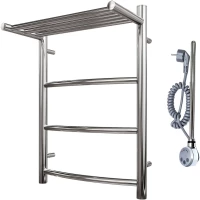 Полотенцесушитель электрический Point Афина с полкой П3 PN04156PE 600x532, ТЭН левый/правый, хром