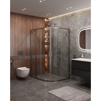 Душевой уголок Cezares Molveno MOLVENO-RH-2-120/100-C-GM-IV 120x100 см, профиль оружейная сталь матовый, стекло прозрачное