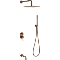 Душевой комплект Boheme Uno 464-2-BRB 300 мм, со смесителем, бронза матовая