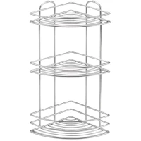 Полка для ванной Tekno-tel BK023 20x20 см, угловая, тройная, хром