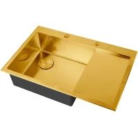 Кухонная мойка Zorg LUX 7851-L GOLD 78x51 см, золотой матовый