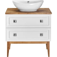 Тумба с раковиной слоновая кость 79 см ASB-Woodline Каталина