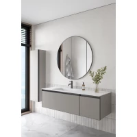 Комплект мебели Armadi Art Quatro Luna 790-M2-140-L-A + 793-140-W-A + 545-100-GM 141 см L, подвесной, серый матовый