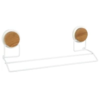 Полотенцедержатель Fixsen Magic White FX-47002 40 см, двойной, самоклеящийся, белый/коричневый