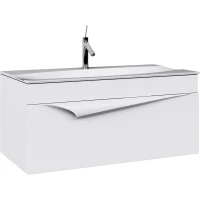 Тумба с раковиной белый матовый 100 см Clarberg Papyrus PAP0110 + Pap.10.04.WG