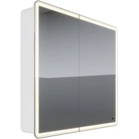 Зеркальный шкаф 90x80 см белый глянец Lemark Element LM90ZS-E