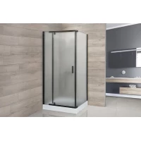 Душевой уголок с поддоном Royal Bath RB90HPV-C-BL 90x90 см, профиль черный матовый, стекло матовое
