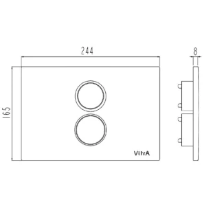 Изображение товара кнопка смыва vitra twin 740-0211 для инсталляции, черный матовый