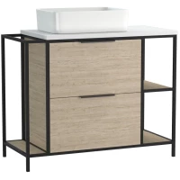 Тумба дуб/черный 100,2 см Cersanit Bosquet A63013