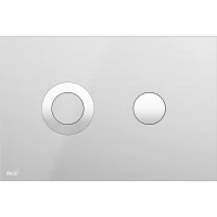 Кнопка смыва AlcaPlast Inox TURN-INOX для инсталляции, матовый хром/хром