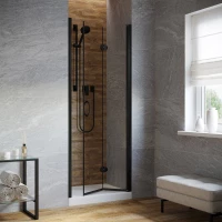 Душевая дверь Vegas Glass GPS LUX 80 02M crystalvision R 80 см R, профиль черный матовый, стекло прозрачное