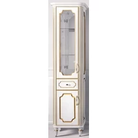 Пенал Belux Каталония П 30-01 напольный L, слоновая кость золотая патина