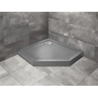 Душевой поддон Radaway Doros PT E Compact Stone Anthracite SDRPTP1080-05-64SL 100x80 см L, акриловый, пятиугольный, антрацит