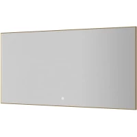 Зеркало Armadi Art 543-140-MG 140x70 см, с LED-подсветкой, сенсорным выключателем, диммером, антизапотеванием, золотой матовый