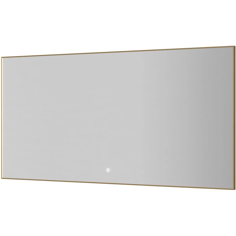 Зеркало Armadi Art 543-140-MG 140x70 см, с LED-подсветкой, сенсорным выключателем, диммером, антизапотеванием, золотой матовый