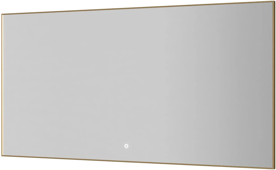 Зеркало Armadi Art 543-140-MG 140x70 см, с LED-подсветкой, сенсорным выключателем, диммером, антизапотеванием, золотой матовый