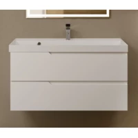 Тумба под раковину AQUAme S3 AQM900310WH 98,6 см, подвесная, белый глянец