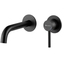 Смеситель для раковины Knotlor Eclipse SS-25/BL встраиваемый, черный матовый