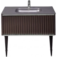 Тумба под раковину Armadi Art Vallessi Avantgarde Canale 843-080-BCR 80 см, подвесная, черный глянец