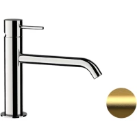 Смеситель для раковины Remer X Style X12ABG без донного клапана, золотой матовый