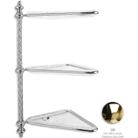 Полка для ванной Stil Haus Giunone G693GIUNONE(16) 22x22 см, угловая, тройная, золотой