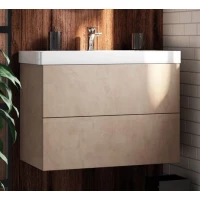 Тумба под раковину Art&Max Verona Push AM-Verona-Push-900-2C-SO-St 89,6 см, подвесная, светлый камень