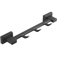 Планка с крючками Shevanik SG5631H для ванны, черный матовый