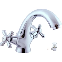 Смеситель для раковины Rav Slezak Morava Retro MK129.5 с донным клапаном, хром