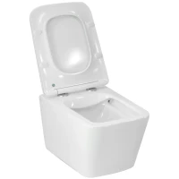 Унитаз подвесной Selena Quadra Q001WG безободковый, с сиденьем микролифт, белый