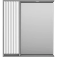 Зеркальный шкаф Brevita Balaton BAL-04075-01-01Л 73x80 см L, с подсветкой, выключателем, белый матовый/серый матовый