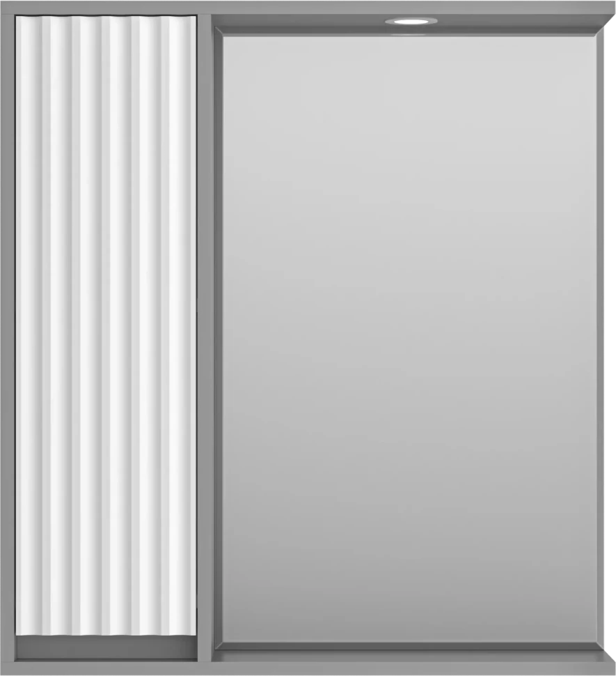 Зеркальный шкаф Brevita Balaton BAL-04075-01-01Л 73x80 см L, с подсветкой, выключателем, белый матовый/серый матовый