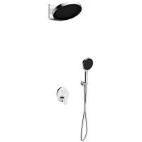 Душевой комплект AQUAme AQM8402CR 300 мм, со смесителем, хром