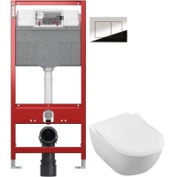 Комплект подвесной унитаз Villeroy & Boch Subway 2.0 5614R2R1 + система инсталляции TECE 9300302 + 9240401