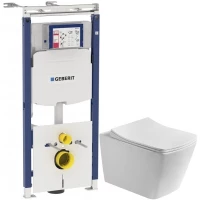 Комплект подвесной унитаз Art&Max Techno AM9310CHR/SC + система инсталляции Geberit 111.362.00.5