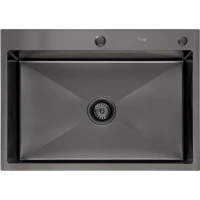 Кухонная мойка Frap FS7050-9 70x50 см, оружейная сталь