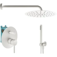 Душевой комплект Plumberia Selection IXO KITXO18BOKING 300 мм, со смесителем, белый матовый