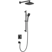 Душевой комплект Arrow AG3731MB-1 235 мм, со смесителем, черный матовый