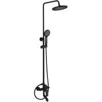 Душевая система Fmark FS8845H 228 мм, со смесителем, черный матовый