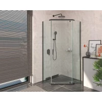 Душевой уголок Berges Solo T 061110 100x100 см, профиль черный матовый, стекло прозрачное