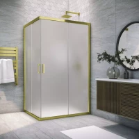 Душевой уголок Vegas Glass ZA-F TUR NOVO 120*80 09 10 120x80 см, профиль золотой, стекло сатин