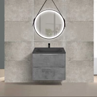 Комплект мебели бетон 59,4 см Vincea Paola VMC-2P600BT + VCB-2VP600B + VLM-2N700+