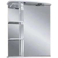 Зеркальный шкаф Misty Магнолия Э-Маг04060-01СвП 60x72 см R, с подсветкой, выключателем, белый глянец