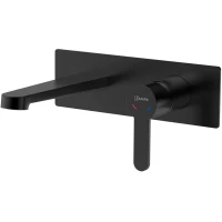 Смеситель для раковины Lemark Ladoga LMF-0733B-BL встраиваемый, без донного клапана, черный матовый